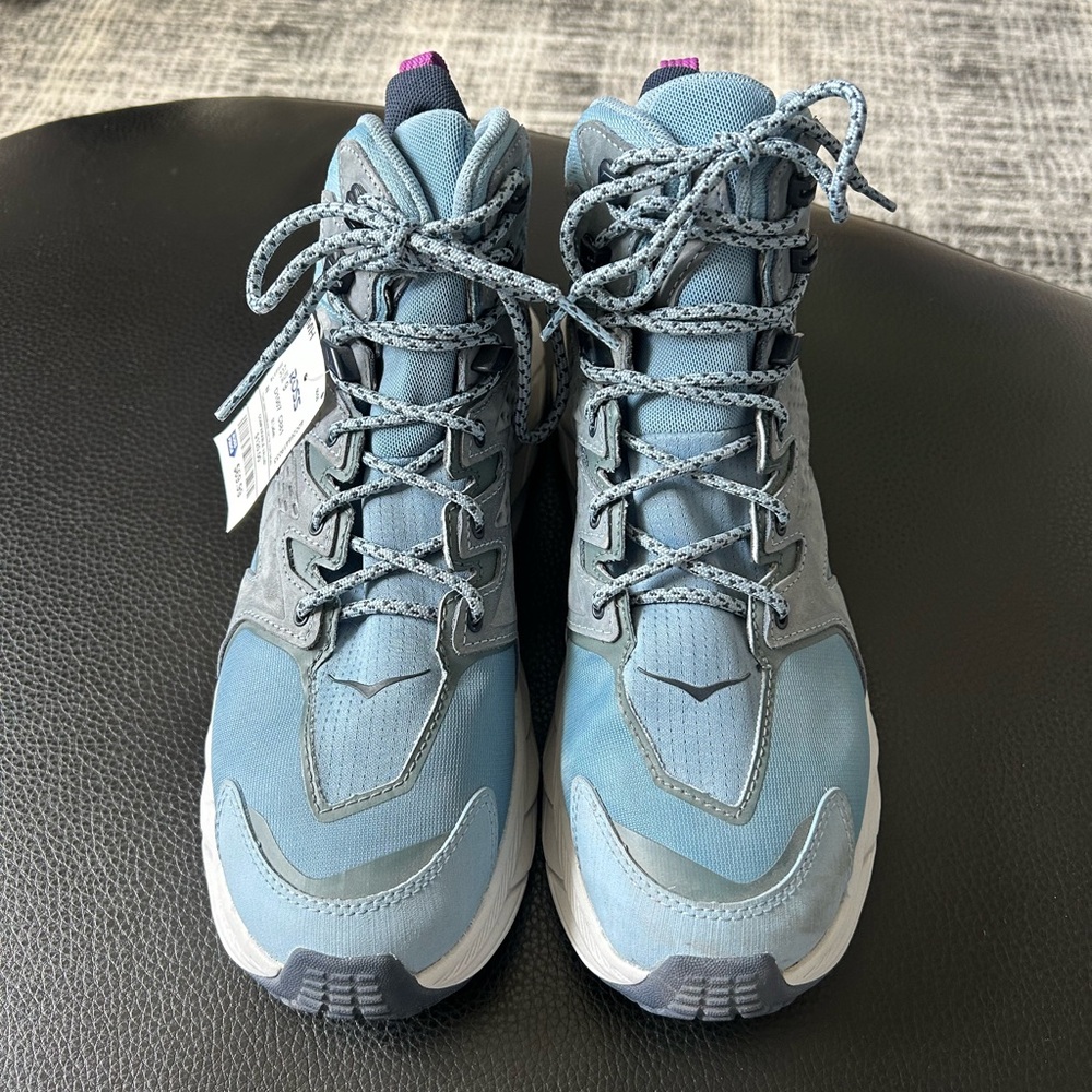 Hoka Women's Light Blue Athletic Shoes with Pink Accent